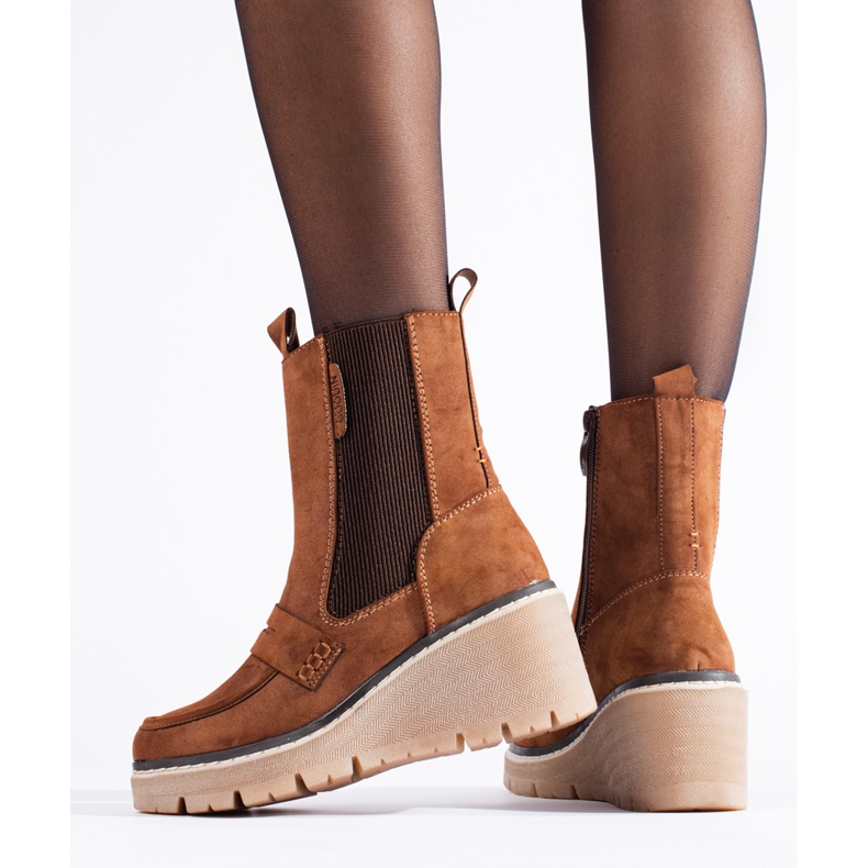 Shelovet braune Wildlederstiefeletten 2