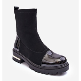 PS1 Klassische flache Lederstiefel in Schwarz von Shendete 2