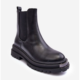 PS1 Chelsea-Boots mit flachem Absatz und Plateau, schwarz, Linestta 1
