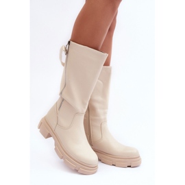 Halbhohe Stiefel in Hellbeige von Lizames 2