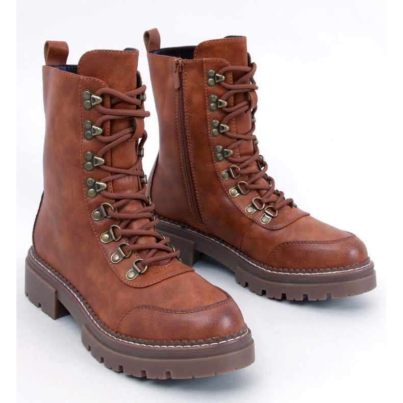 Makare Camel Schnürstiefeletten braun 1