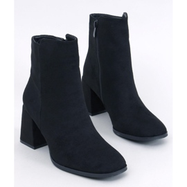Weish Schwarze, glatte Stiefeletten mit hohem Absatz 1