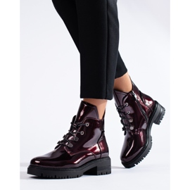 W. Potocki Burgunderfarbene Lackstiefel von Potocki rot 2