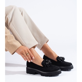 Schwarze Wildleder-Slipper für Damen von Shelovet 1