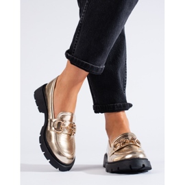 Goldene Slipper von Shelovet mit dicker Sohle 2