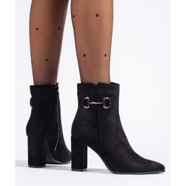 Schwarze Shelovet-Stiefeletten aus Wildleder mit hohem Absatz 1