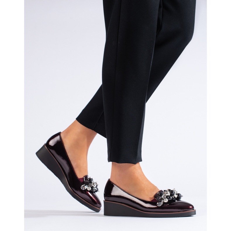 W. Potocki Weinrote Keilpumps aus Lackleder von Potocki 1