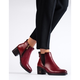 W. Potocki Burgunderrote Damen-Stiefeletten mit hohen Absätzen von Potocki 1