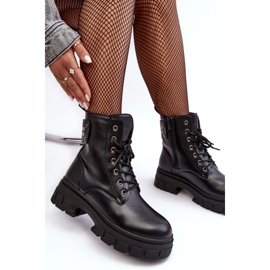 PL5 Lederstiefel für Damen auf der schwarzen Jenefer-Plattform 2