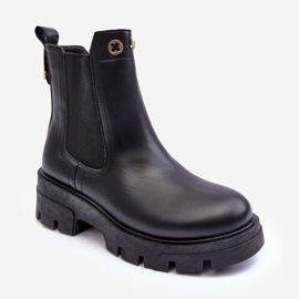 Damen-Chelsea-Stiefel mit Verzierungen, Black Lobb schwarz 1
