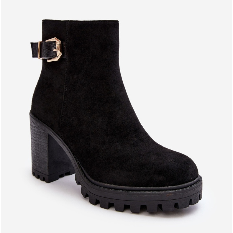 PS1 Damen-Stiefeletten aus Wildleder mit schwarzer Menoria-Verzierung 1