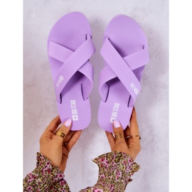 Damen Schaumstoff Hausschuhe Big Star JJ274A340 Violett lila 4