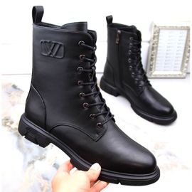 Isolierte Damen-Schnür- und Reißverschlussstiefel, schwarz Filippo DBT4045 1