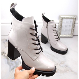 Damen-Lackstiefel mit Isolierung, grau, S.Barski 1