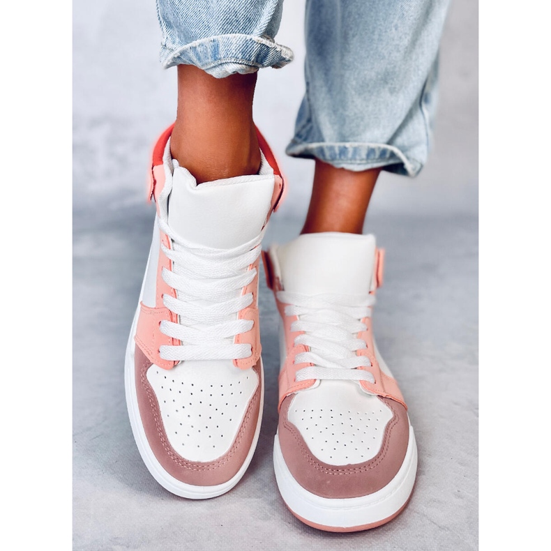 Clowsi Orange High-Top-Sneakers weiß 1