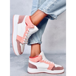 Clowsi Orange High-Top-Sneakers weiß 2
