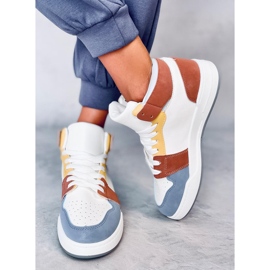 Clowsi Blaue High-Top-Sneakers weiß 1