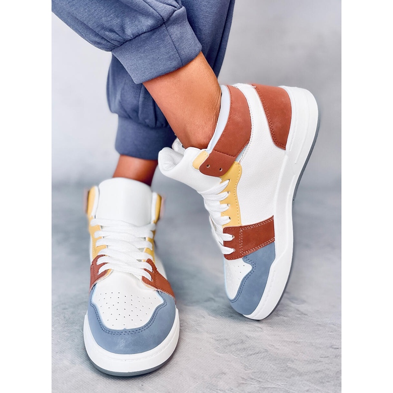 Clowsi Blaue High-Top-Sneakers weiß 1