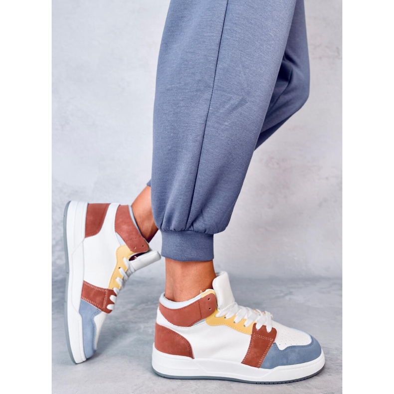 Clowsi Blaue High-Top-Sneakers weiß 2