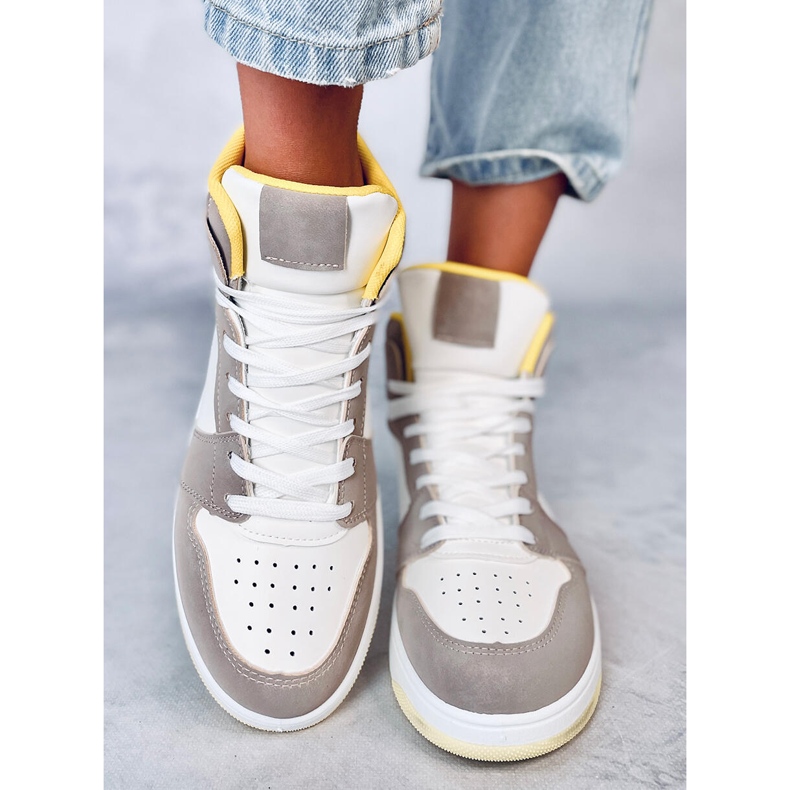 Dorcas Khaki High-Top-Sneakers weiß 1