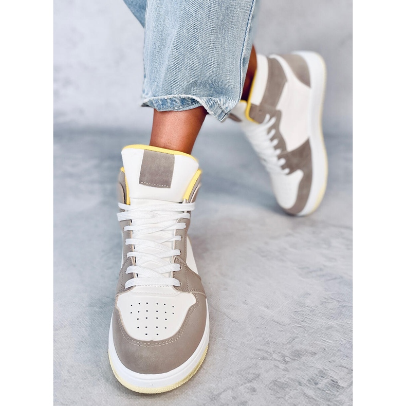 Dorcas Khaki High-Top-Sneakers weiß 2