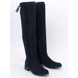 Meyers Overknee-Stiefel aus schwarzem Wildleder 1