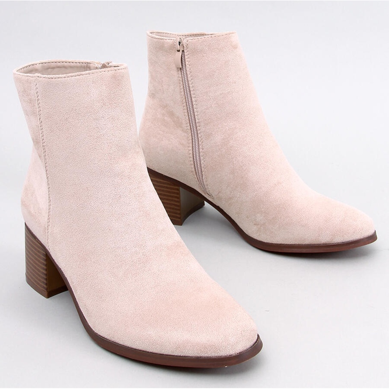 Klassische Stiefeletten mit hohem Absatz in Beige von Annie 1