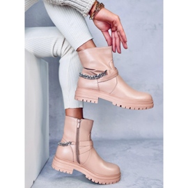 Cindy Nude Stiefeletten mit Kette beige 2