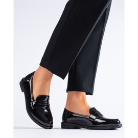 Klassische Damen-Mokassins aus Lackleder von Shelovet schwarz 1