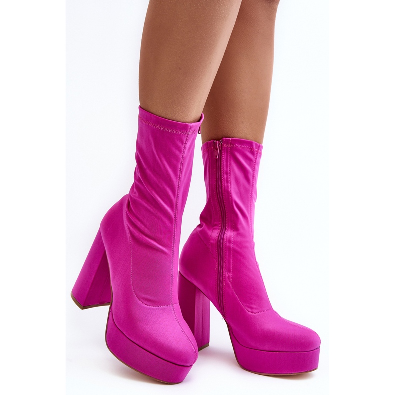 PH2 Stiefeletten mit hohem Absatz und Reißverschluss, Fuchsia Peculia rosa 1