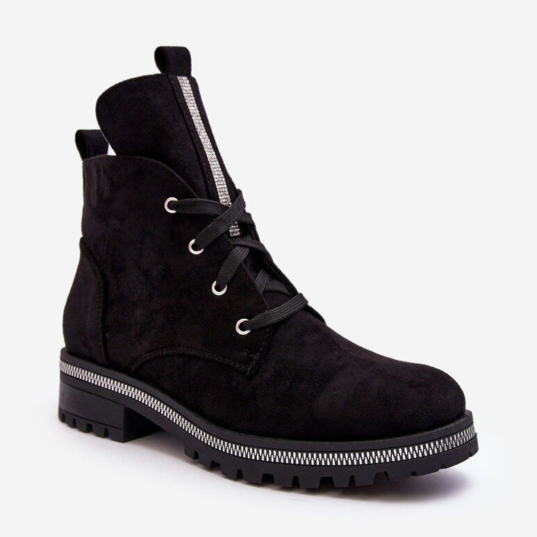 PS1 Damen-Stiefeletten aus Wildleder mit schwarzer Plesca-Verzierung 2