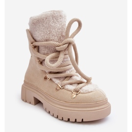 PS1 Damen-Schneestiefel mit Schnürung Hellbeige Shala 1