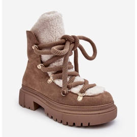 PS1 Damen-Schneestiefel mit Schnürung Beige Shala 1