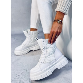 Flache Schnürboots Barkin Blanco weiß 2