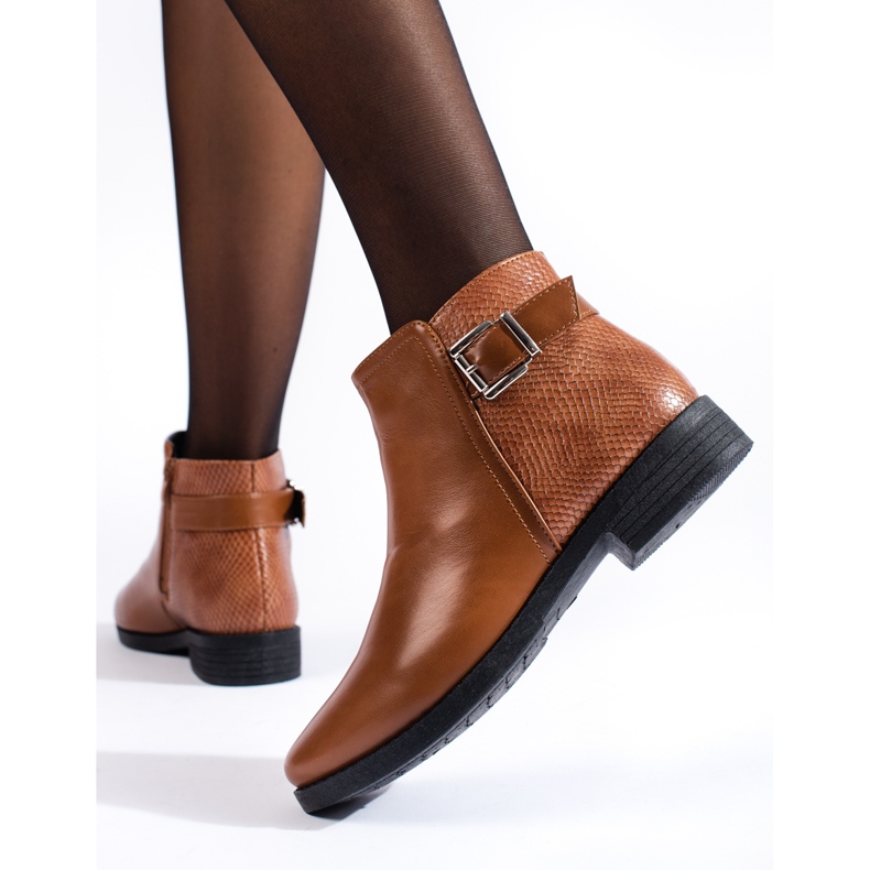 Camel Shelovet Damenstiefel mit flachem Absatz braun 1