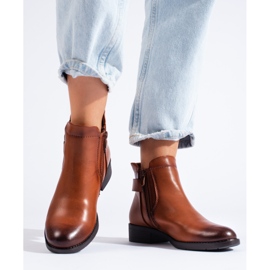 Kamelfarbene Chelsea-Stiefel für Damen von Shelovet braun 2