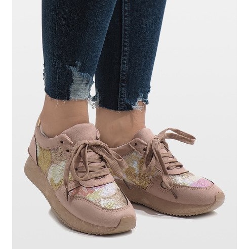 Rosa Sportschuhe mit Keilabsatz T025 2