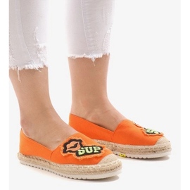 Orangefarbene Espadrilles L-1047 1