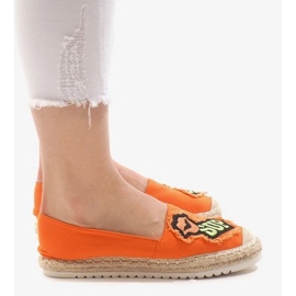 Orangefarbene Espadrilles L-1047 2