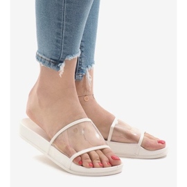 Weiße transparente Hausschuhe 815 1