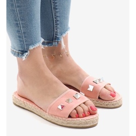 Rosa Jeans Hausschuhe 7087 Nieten 1