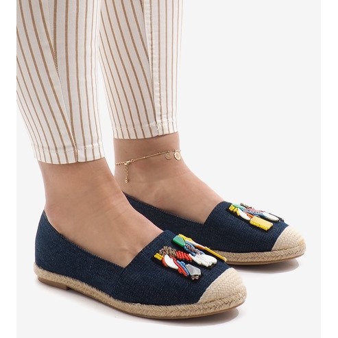 Marineblaue Espadrilles, Jeans H88-5 1