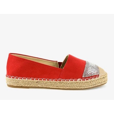 Rote Sneakers Espadrilles auf der 180-6 Plattform 1