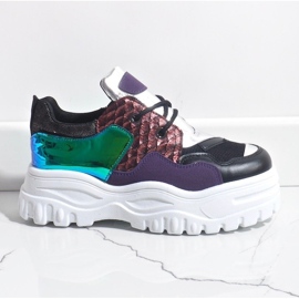 Schwarze modische Sport-Sneaker R-458 1