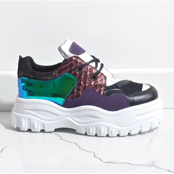 Schwarze modische Sport-Sneaker R-458 1