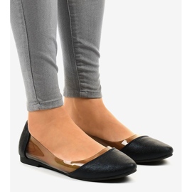 Schwarze transparente Ballerinas B01-1A 1