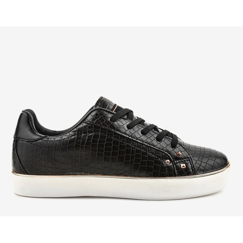 Schwarze stylische Damensneaker 6173-Y 1