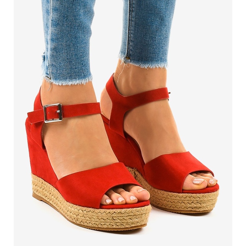 Espadrilles-Keilsandalen rot 9R195 1