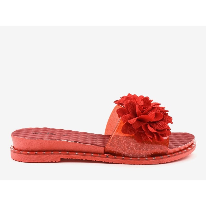 Rote Flip-Flops mit Blumen N-49 1