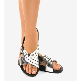 Silberne Pantoffeln mit Sternen D7627-3 mehrfarbig 1